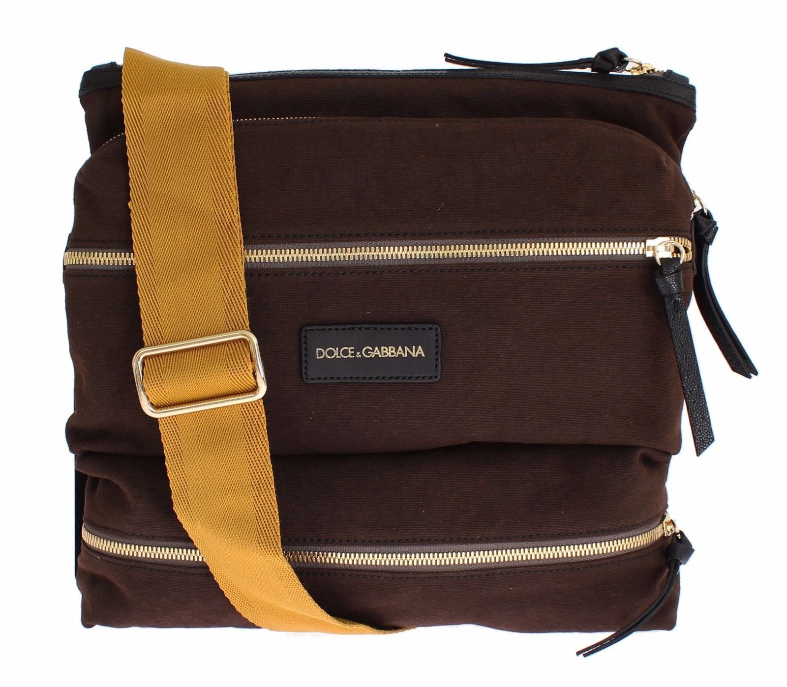 Brown Denim Leather Crossbody Shoulder Bag