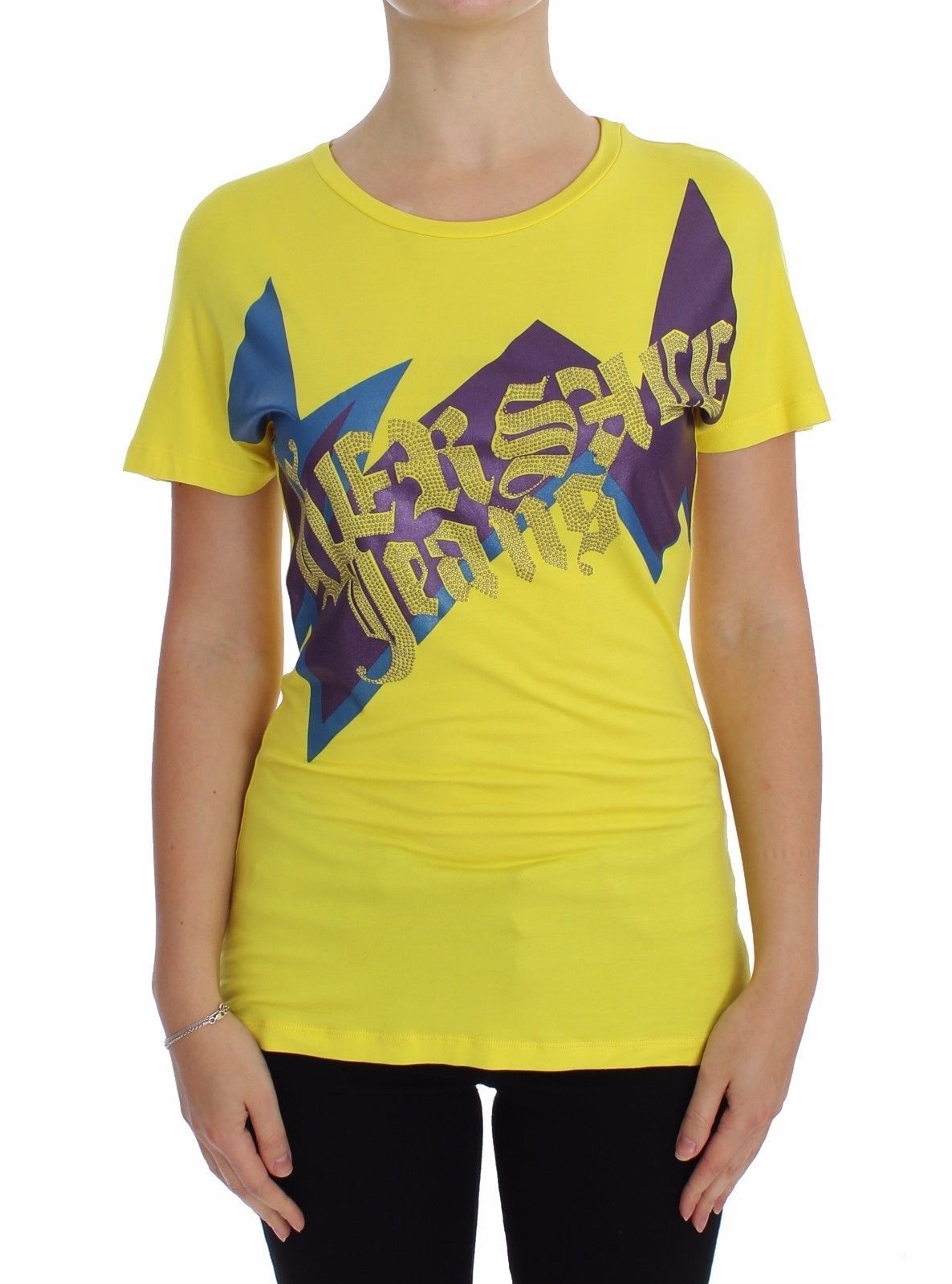 Yellow Crewneck Studded T-shirt