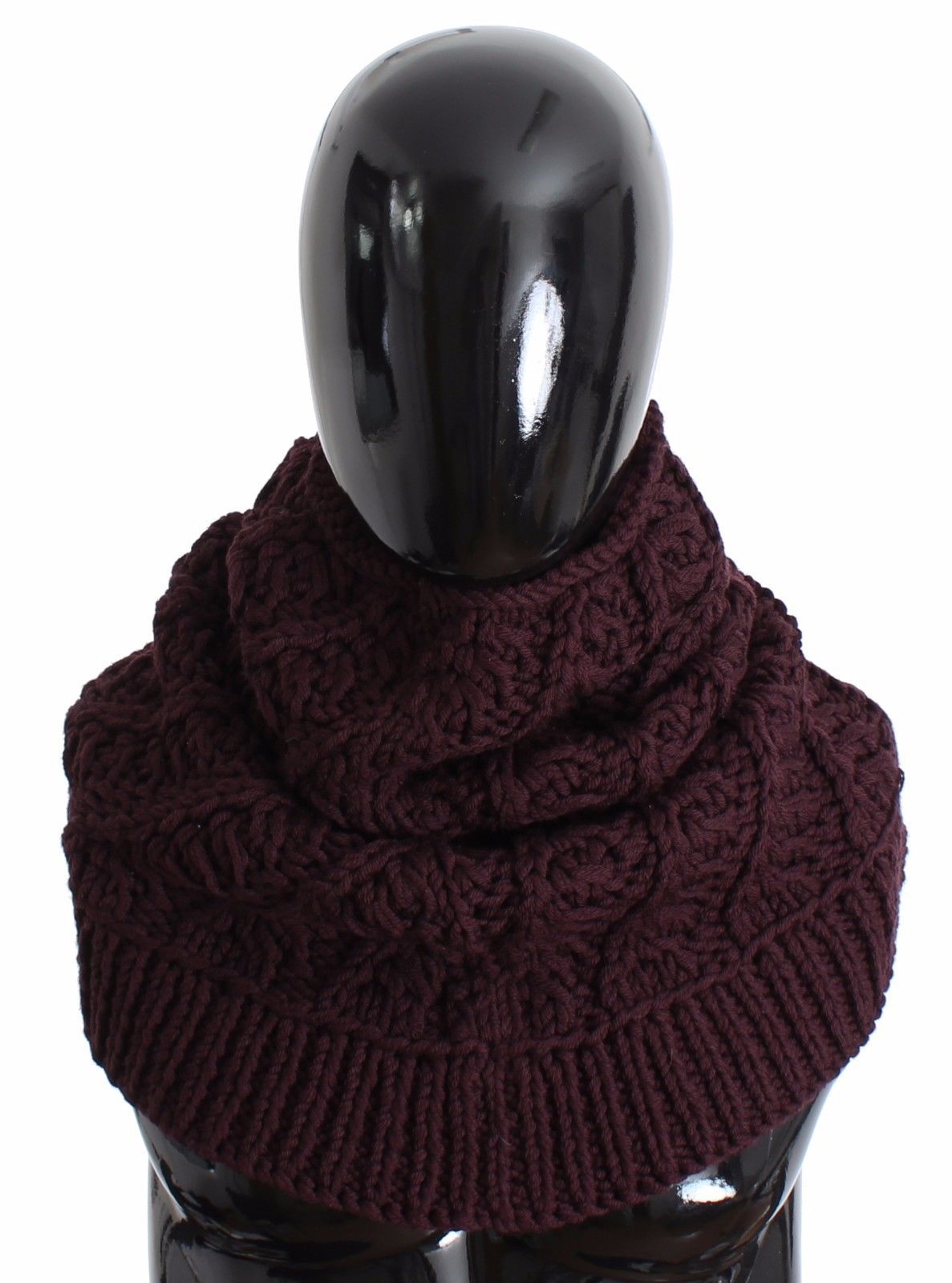 Purple Wool Knitted Mens Warmer Scarf