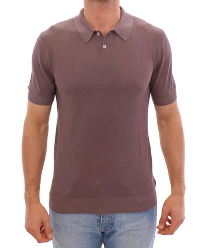 Purple SILK Short Sleeve Polo T-shirt Top