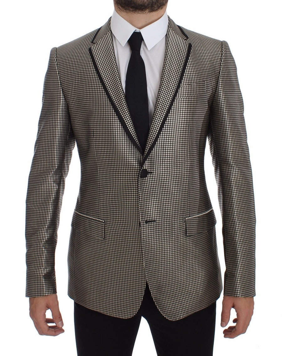 Black Silk Slim Two Button Blazer