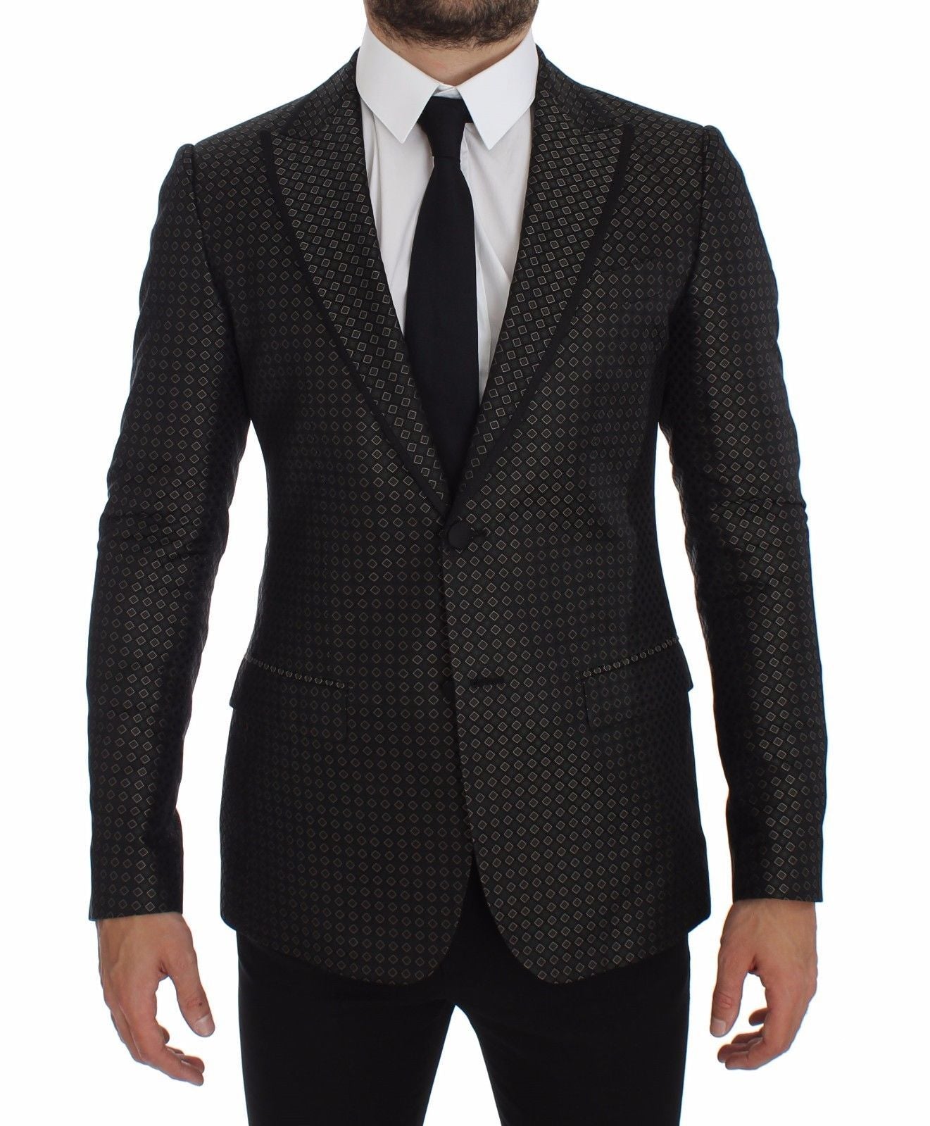 Green Silk Slim Two Button Blazer
