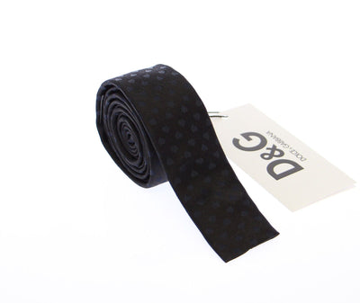 Men Blue Heart Silk Slim Neck Tie