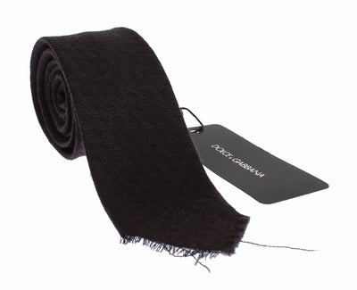 Men Brown Wool Skinny Neck Tie