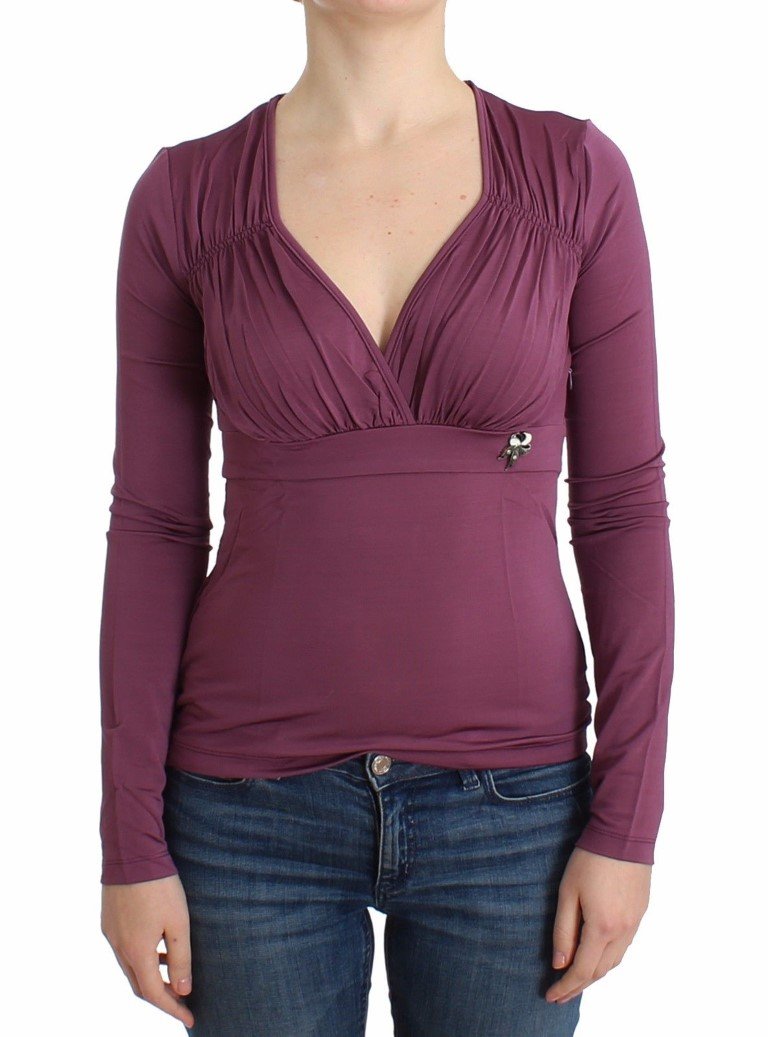 Purple jersey top blouse