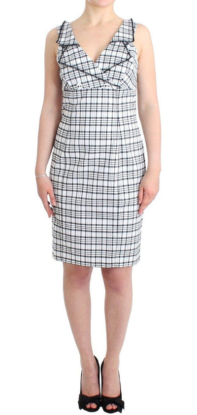 White checkered pencil dress