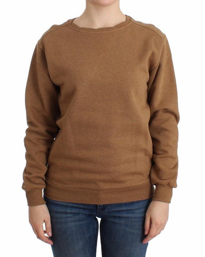 Brown crewneck cotton sweater