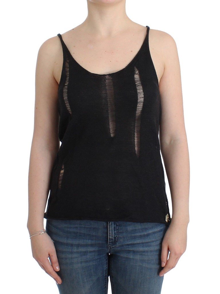 Black knitted tank top