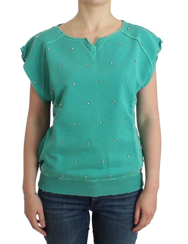 Green embellished cotton sweatshirt