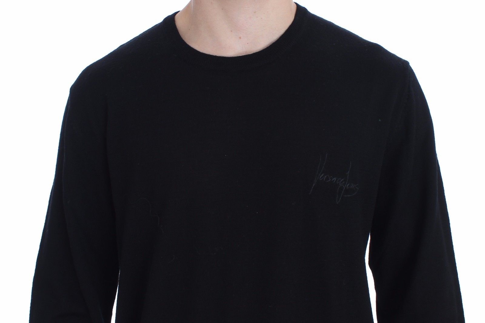 Black Wool Crew-neck Sweater