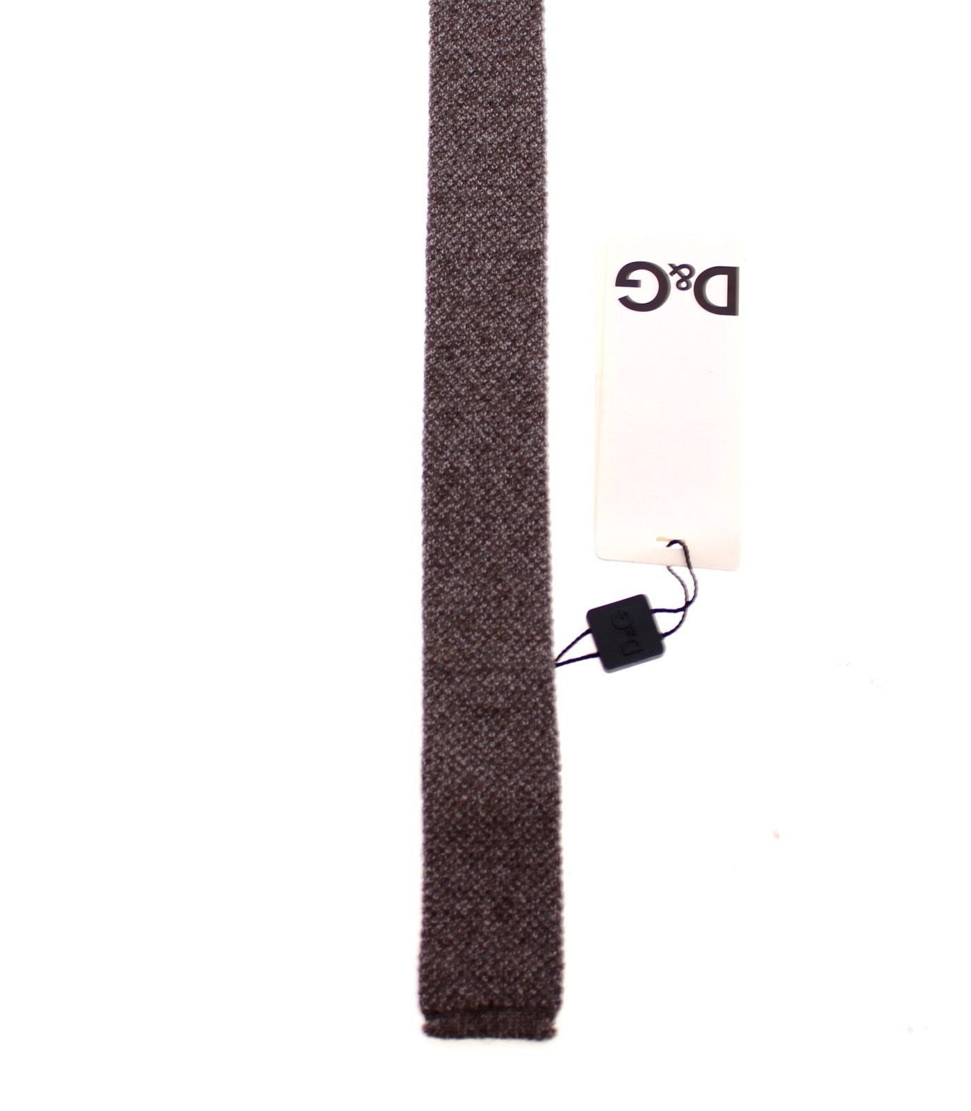 Men Gray Wool Pattern Slim Tie