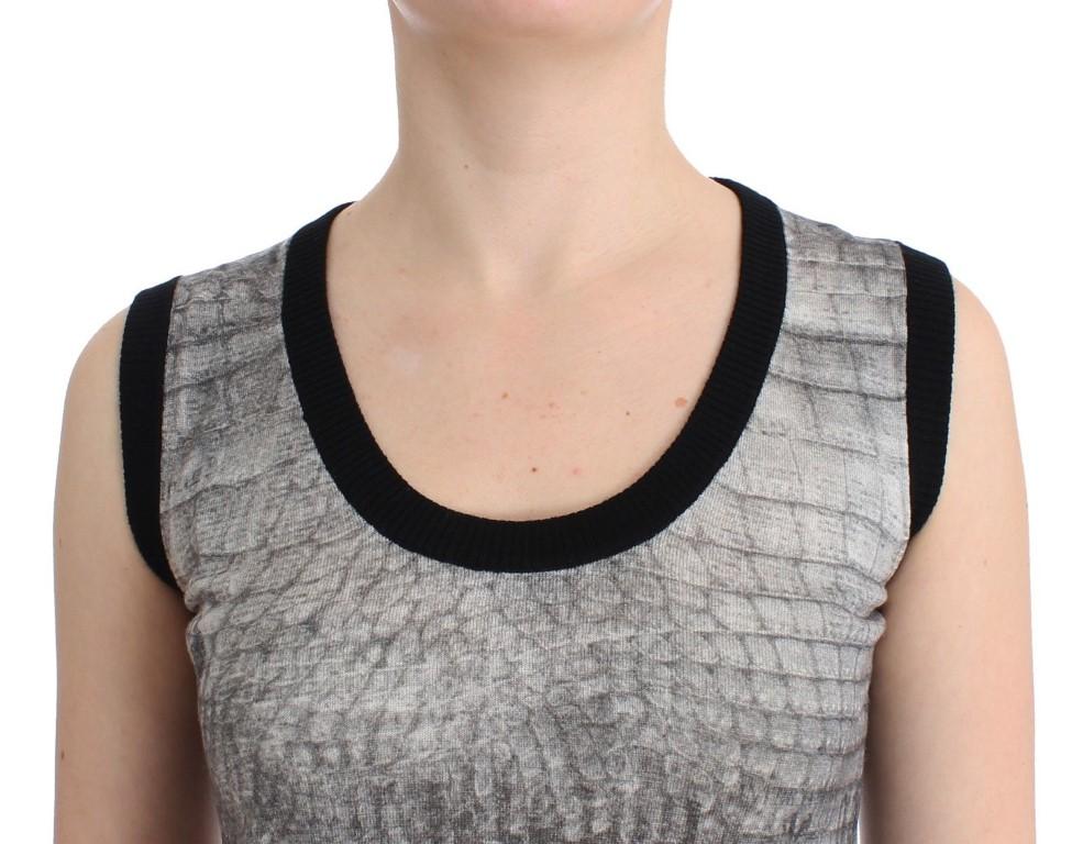 Gray crocodile twinset cardigan