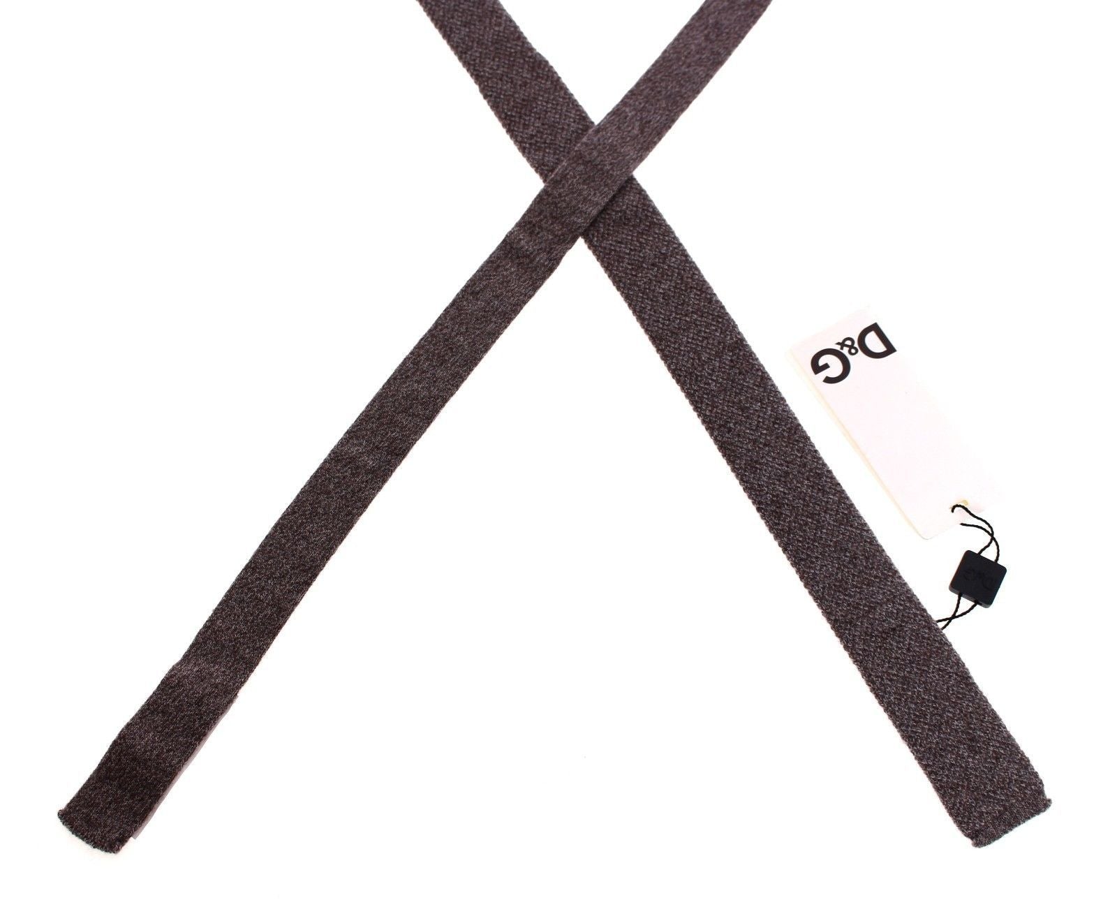 Men Gray Wool Pattern Slim Tie