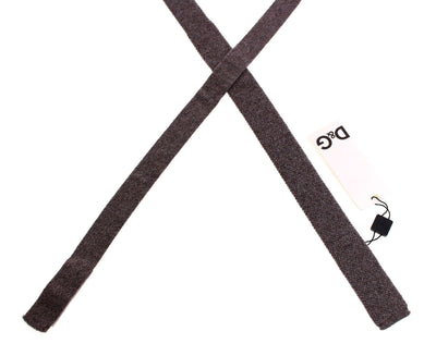 Men Gray Wool Pattern Slim Tie