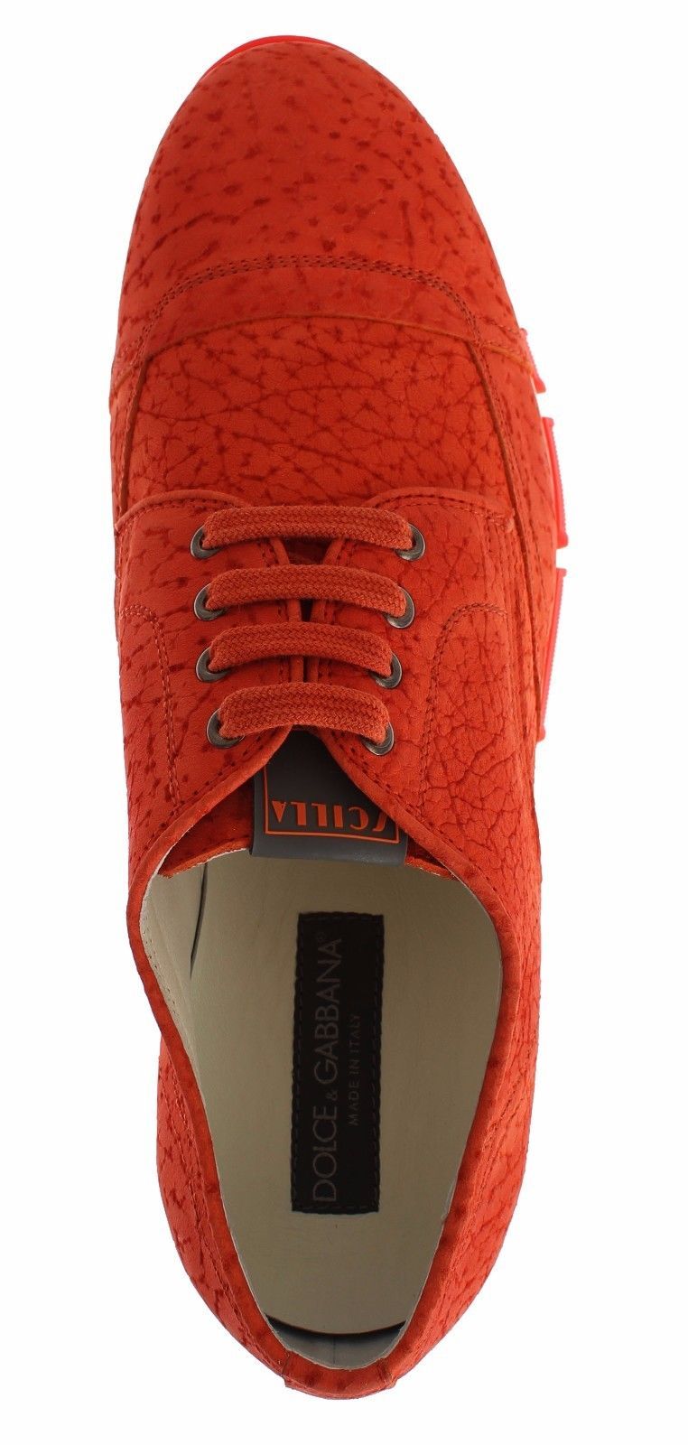 Sneaker Shoes Orange Leather Sport Casual