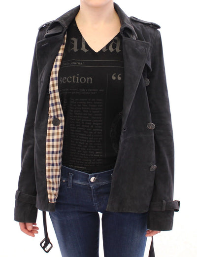 Blue Suede Leather Jacket