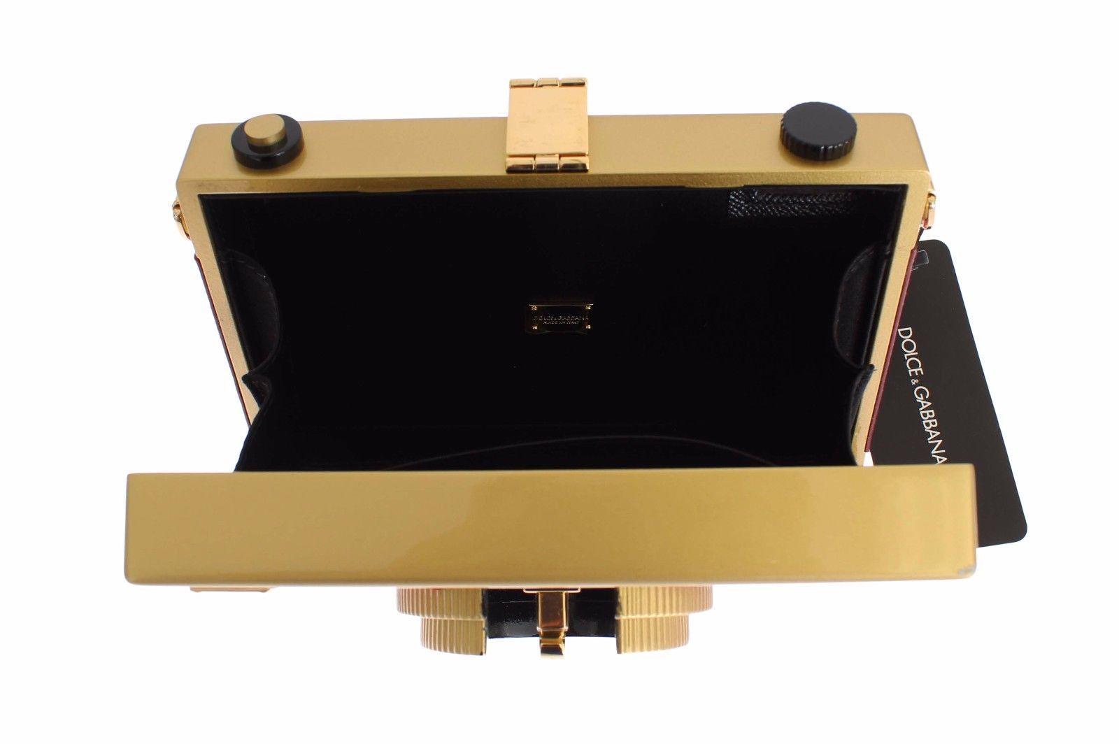 Camera Case Pink Leather Gold Shoulder Bag Clutch