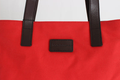 Red Denim Leather Hand Shoulder Travel Bag