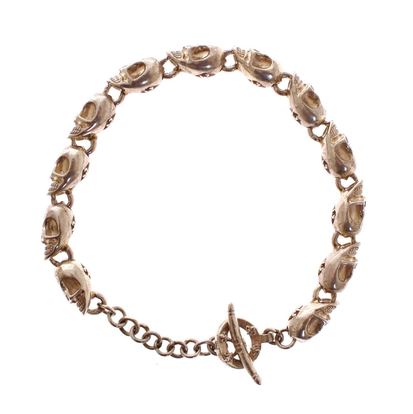 Skull 925 Sterling Silver Chain Bracelet