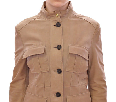 Beige Leather Jacket