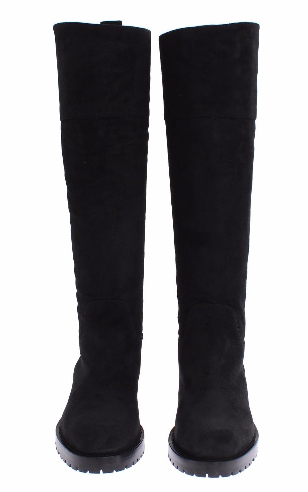 Gray Suede Goatskin Flat Boots