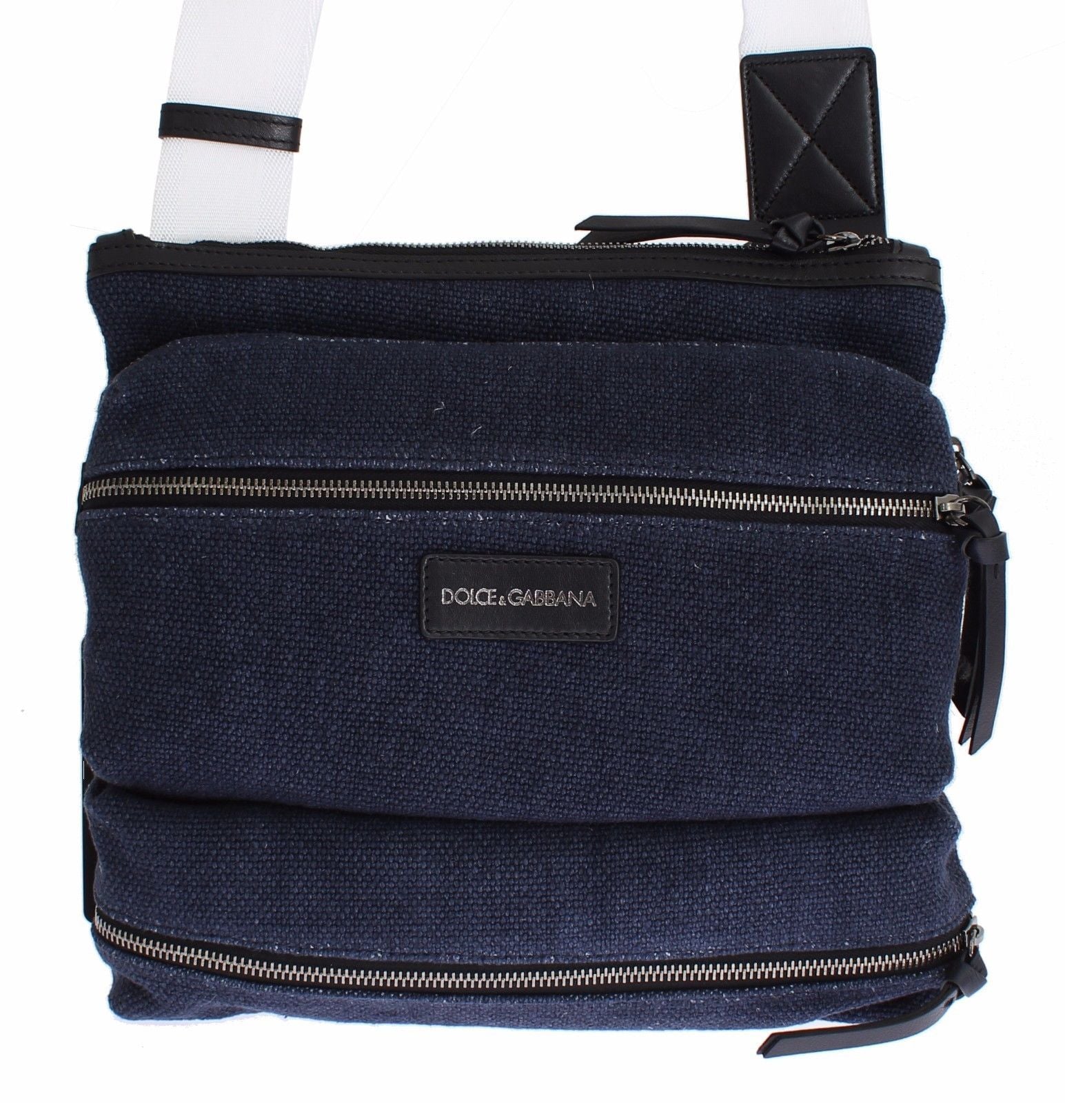 Blue Denim Leather Crossbody Shoulder Bag