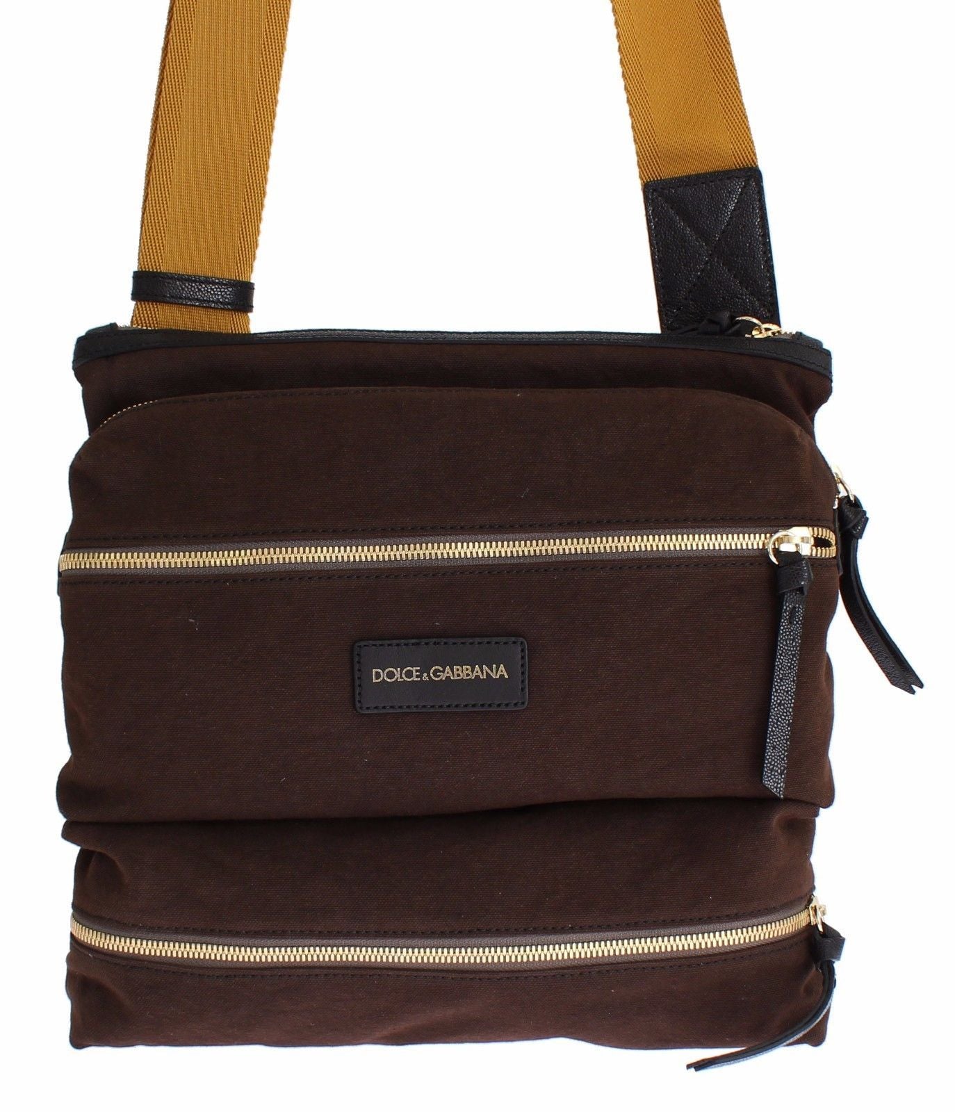 Brown Denim Leather Crossbody Shoulder Bag