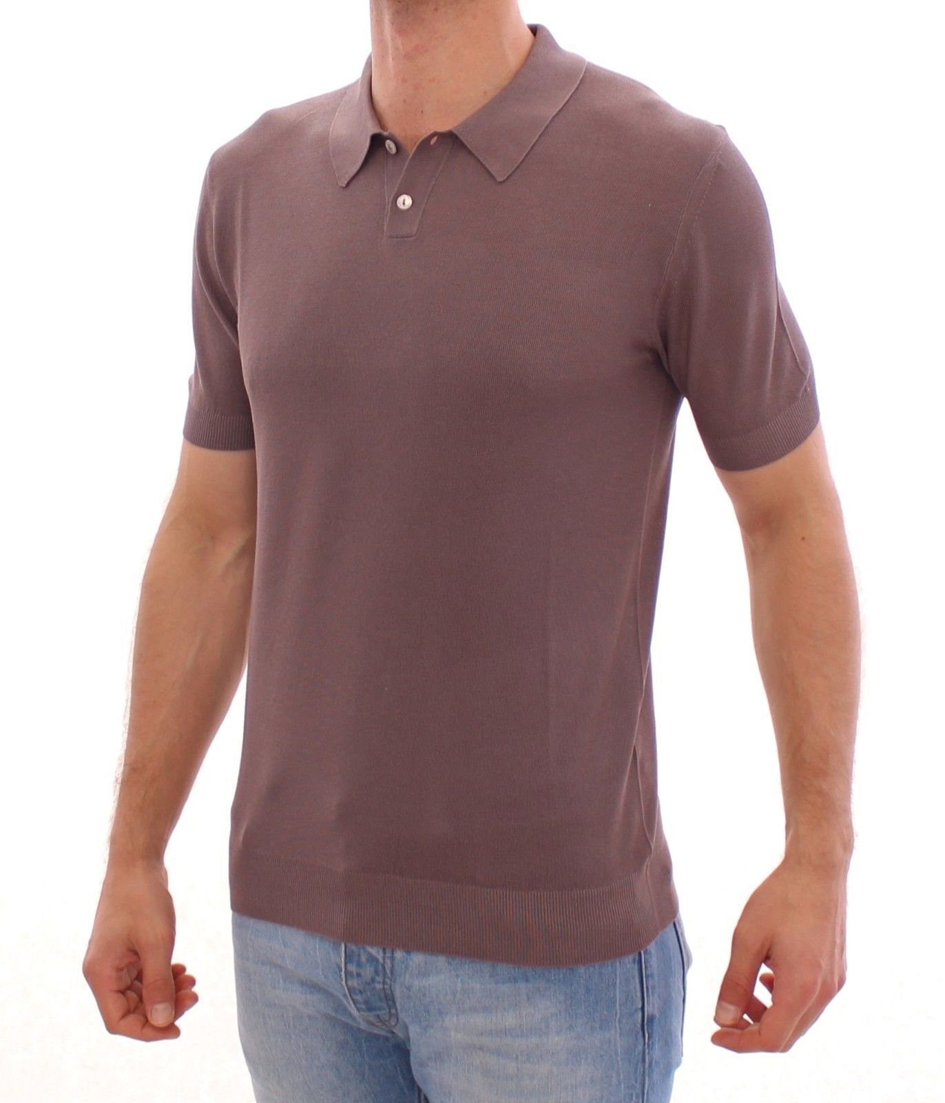 Purple SILK Short Sleeve Polo T-shirt Top
