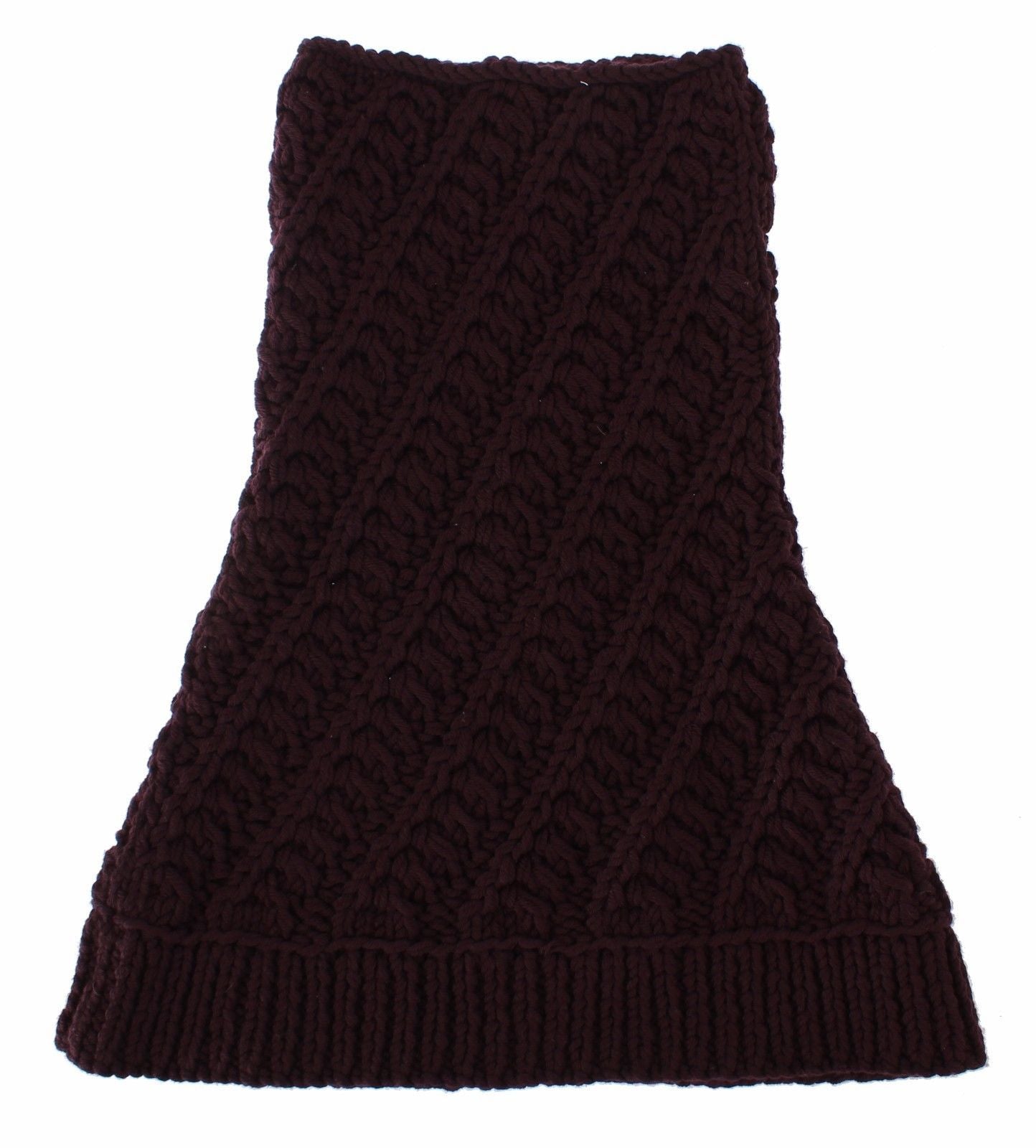 Purple Wool Knitted Mens Warmer Scarf