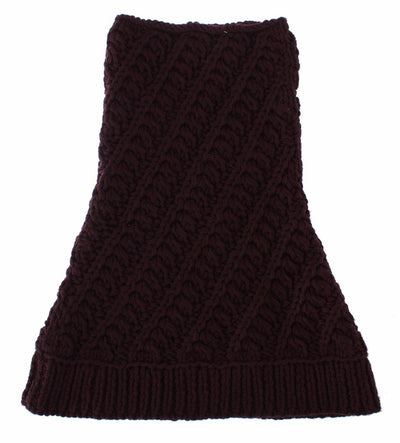 Purple Wool Knitted Mens Warmer Scarf