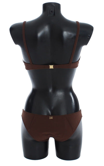 Brown Two Piece Swimsuit Bikini Beachwear