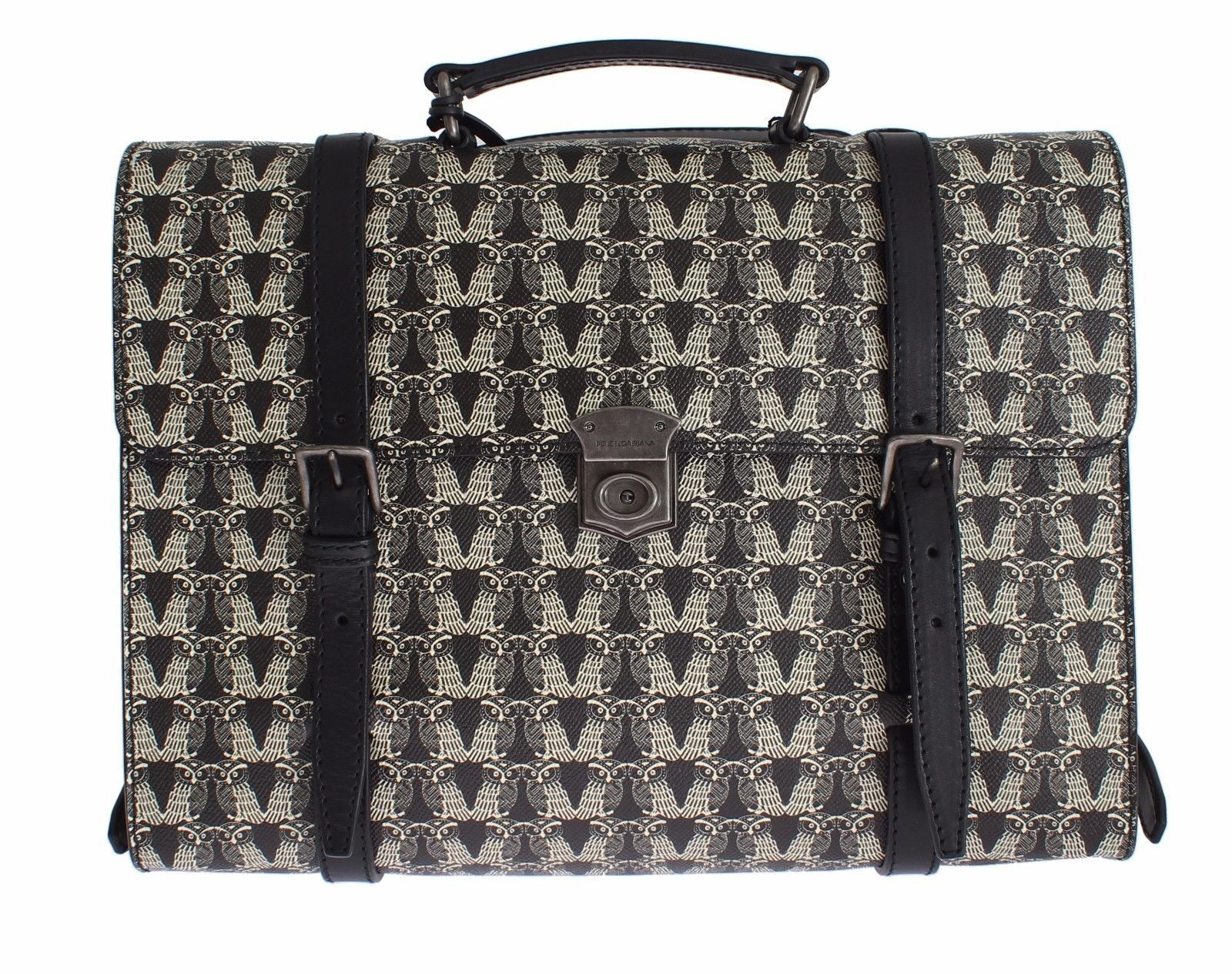 Bag Black Owl Print Leather Backpack