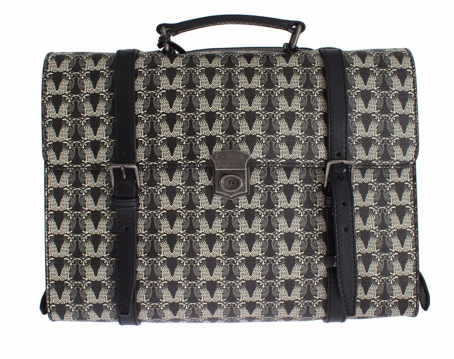 Bag Black Owl Print Leather Backpack