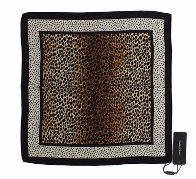 Brown Leopard Polka Dotted Silk Scarf