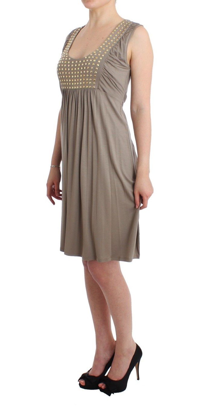 Khaki studded sheath dress