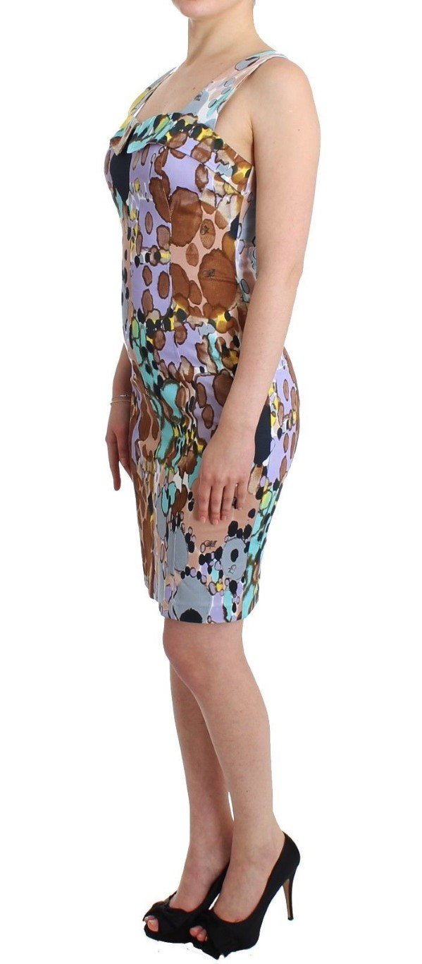 Multicolor printed pencil dress