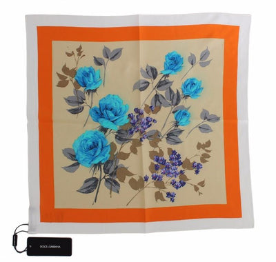 Multicolor Floral Print Silk Scarf