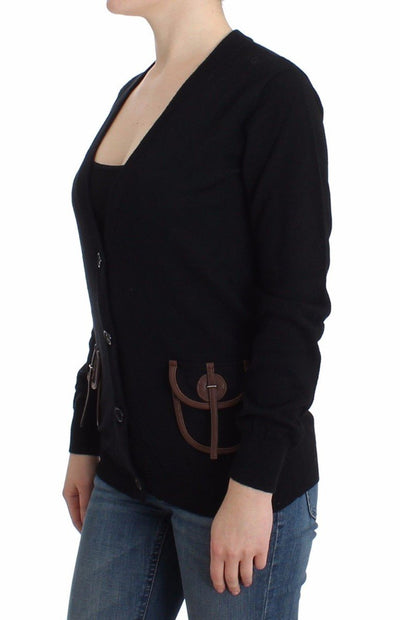 Black wool cardigan