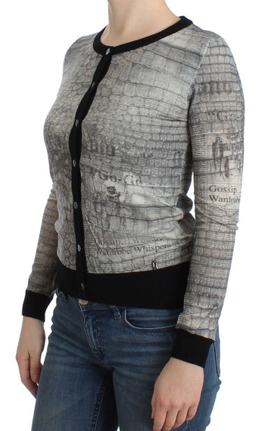 Gray crocodile twinset cardigan