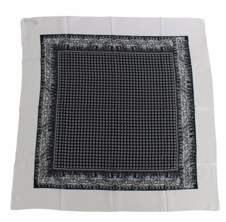 White Black Soldier Modal Silk Scarf