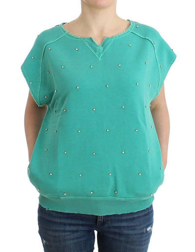 Green embellished cotton sweatshirt