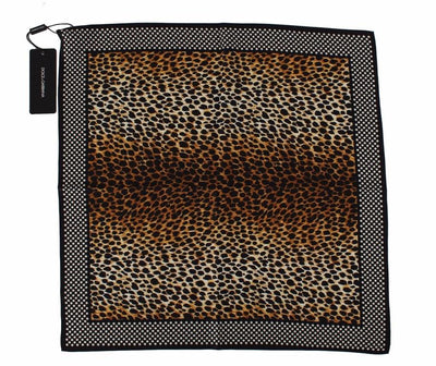Brown Leopard Polka Dotted Silk Scarf
