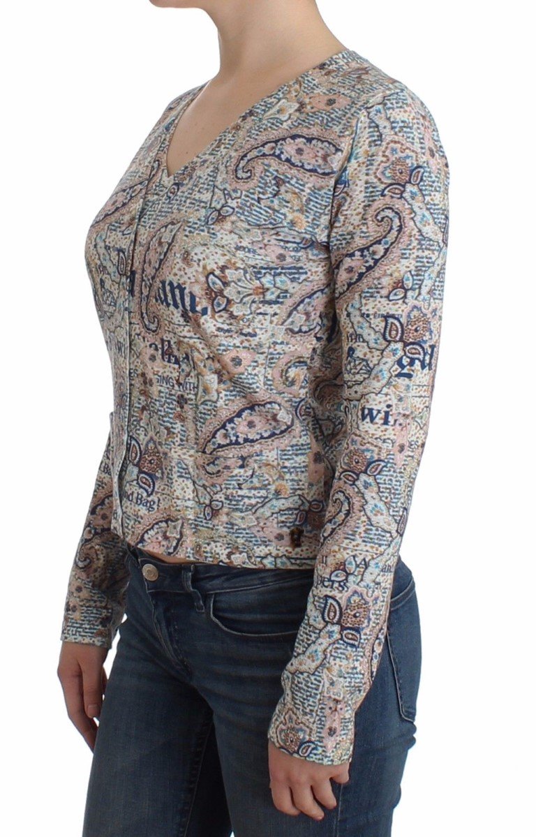 Paisley printed knit tank top