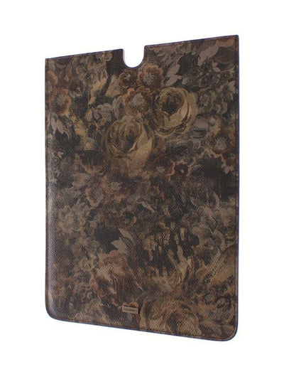 Brown Floral Logo Leather iPAD Tablet eBook Cover