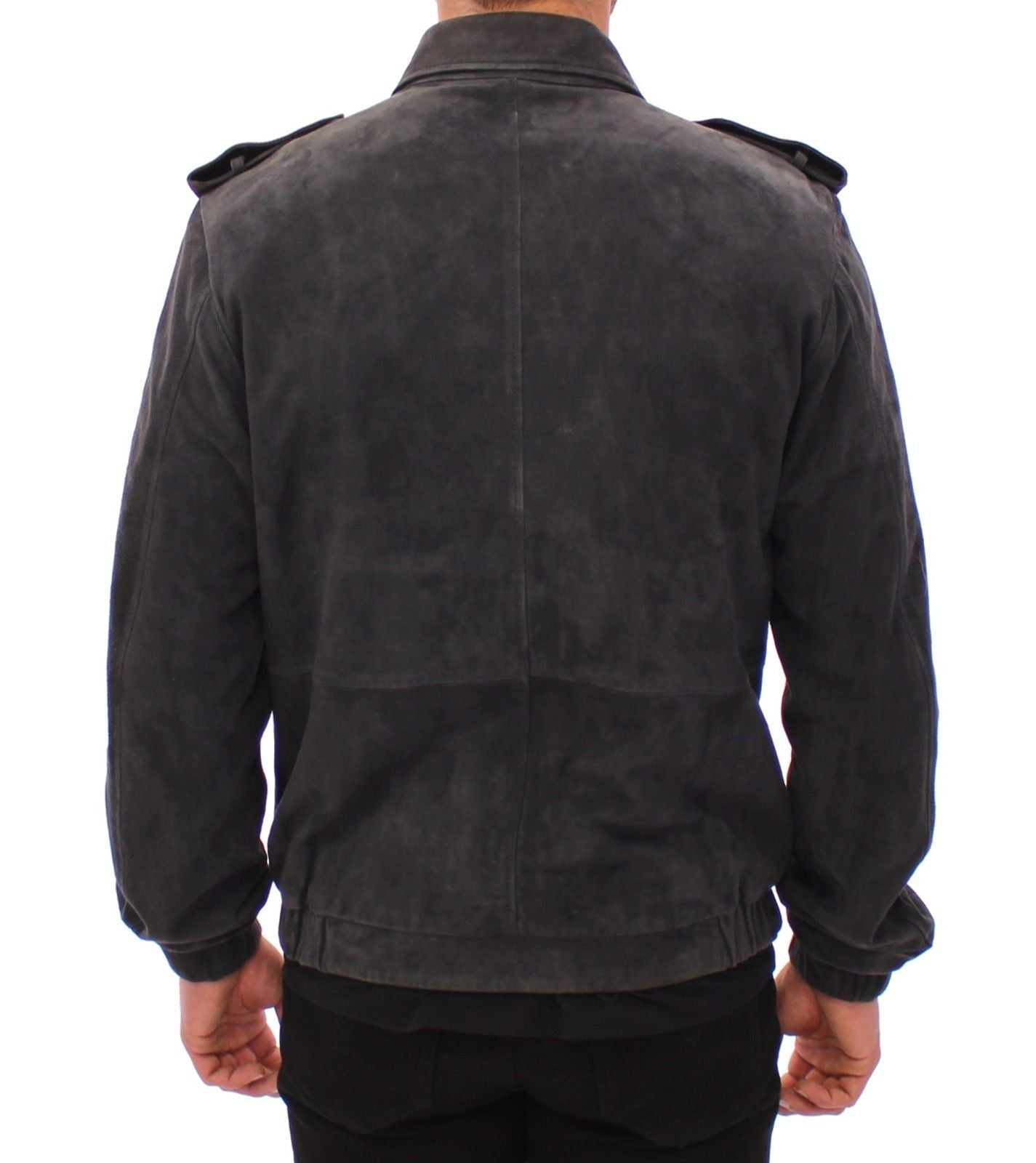 Gray Suede Leather Jacket