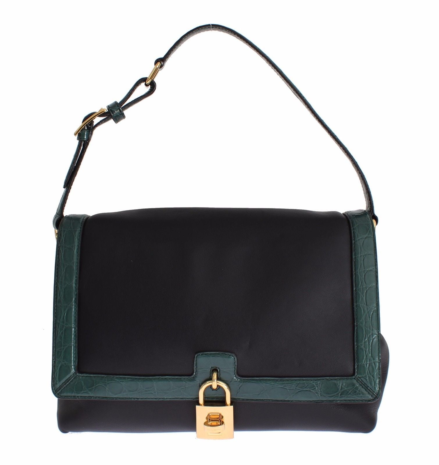 MISS BONITA Green Caiman Leather Hand Shoulder Bag