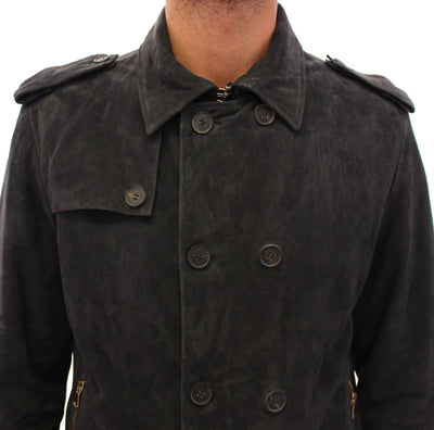 Gray Suede Leather Jacket
