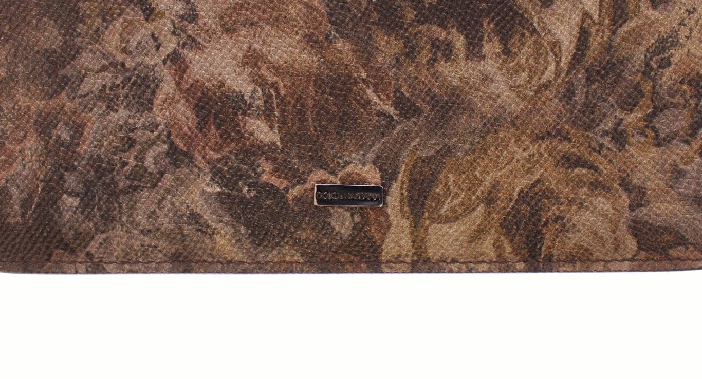Brown Floral Logo Leather iPAD Tablet eBook Cover