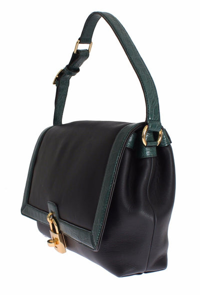 MISS BONITA Green Caiman Leather Hand Shoulder Bag