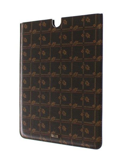 Brown Floral Logo Leather iPAD Tablet eBook Cover